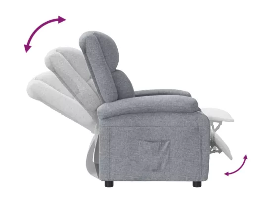Fauteuil inclinable Gris clair Tissu
