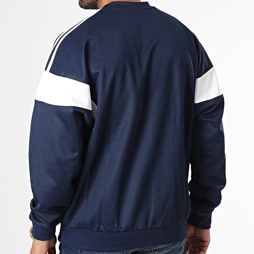 Sweat Crewneck A Bandes Cutline HN6116 Bleu Marine