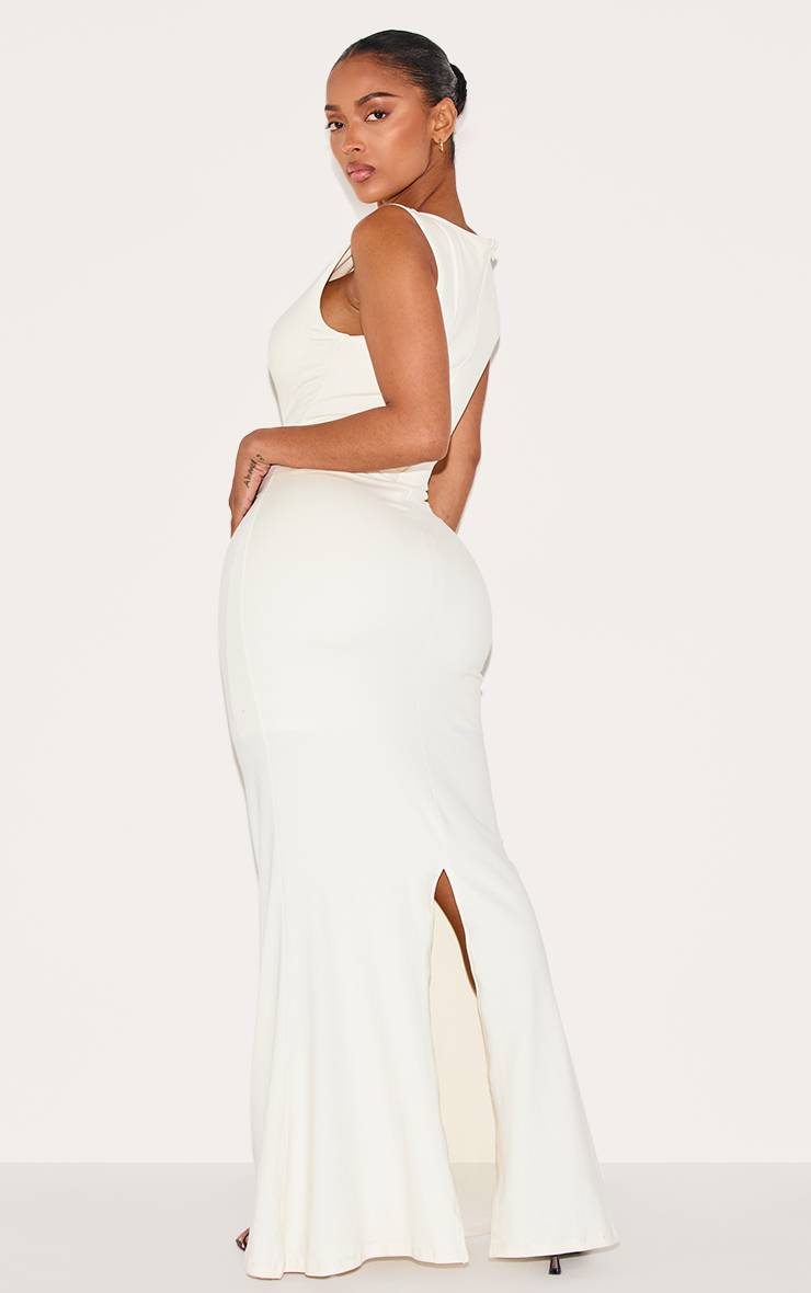 Crème Robe Maxi Moulante À Encolure Bateau Avec Gaine Sculptante Intégrée Shape