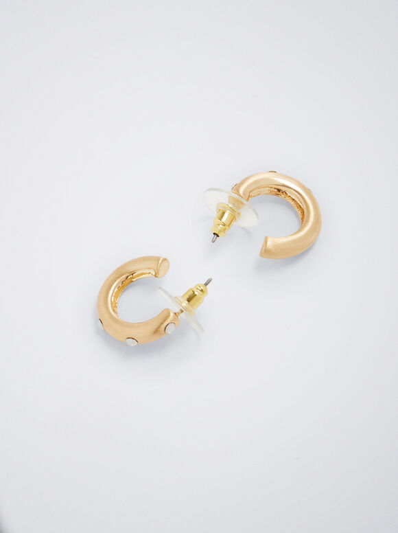 Brincos de argola dourados - Dourado