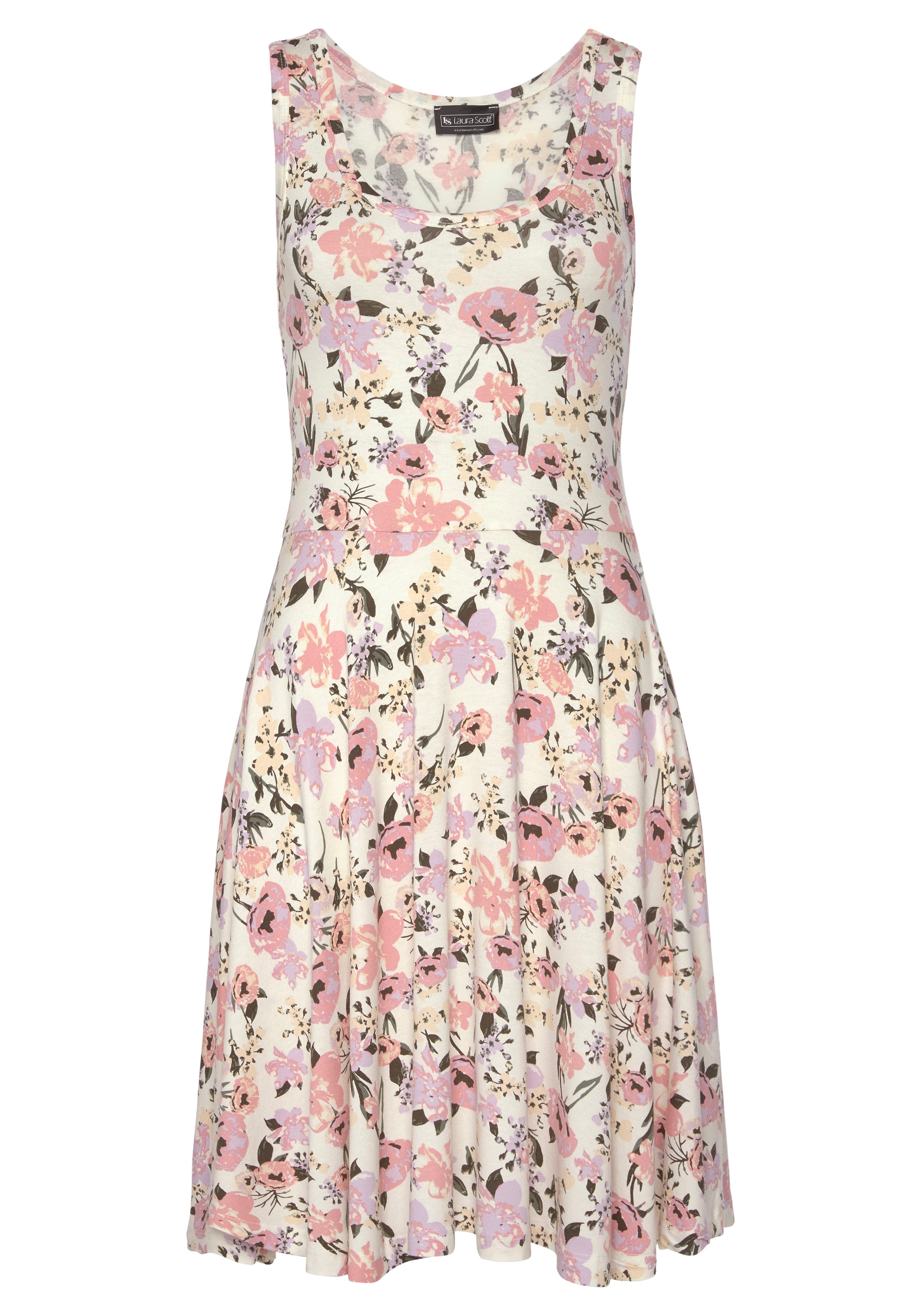 Laura Scott Sommerkleid figurbetonte Passform,  femininer Stil,  aus Viskosemischung