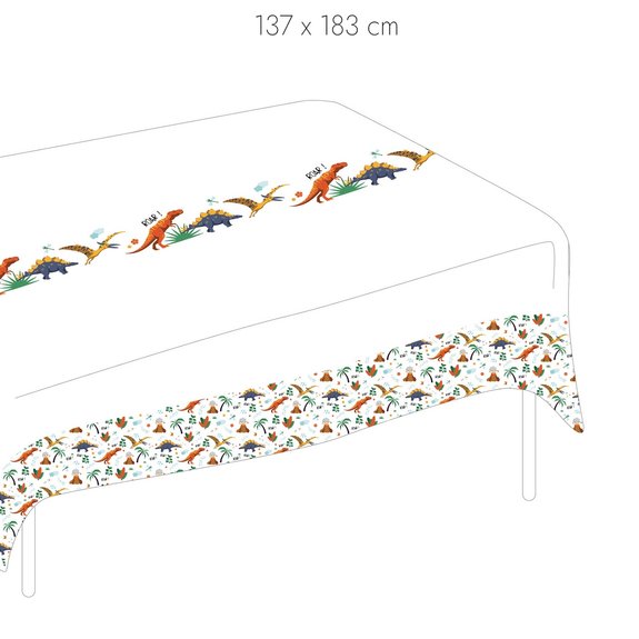 Nappe en papier dinosaure 137 x 183 cm