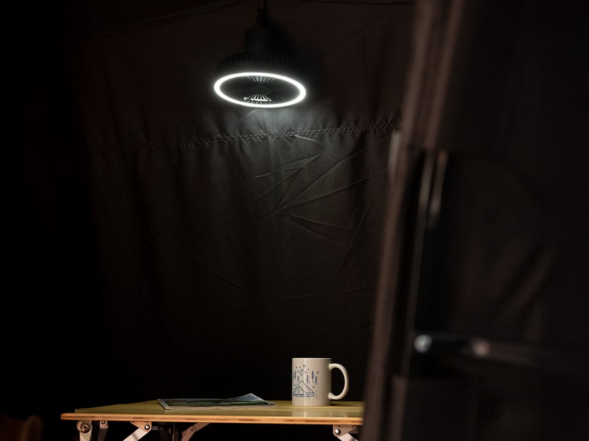 Skandika Solvind Campinglamp met ventilator - Black