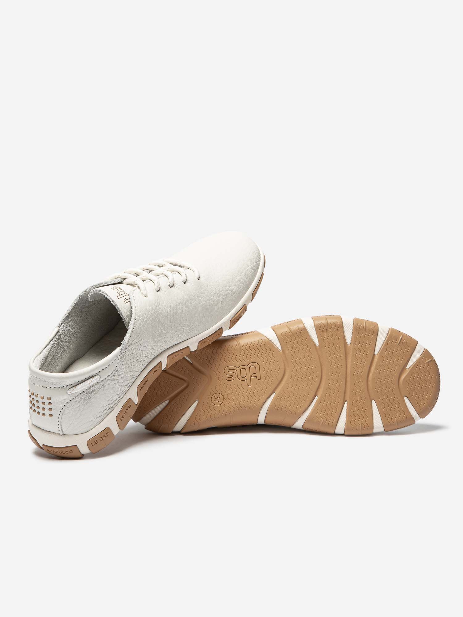 Tennis Femme Confort Cuir Blanc