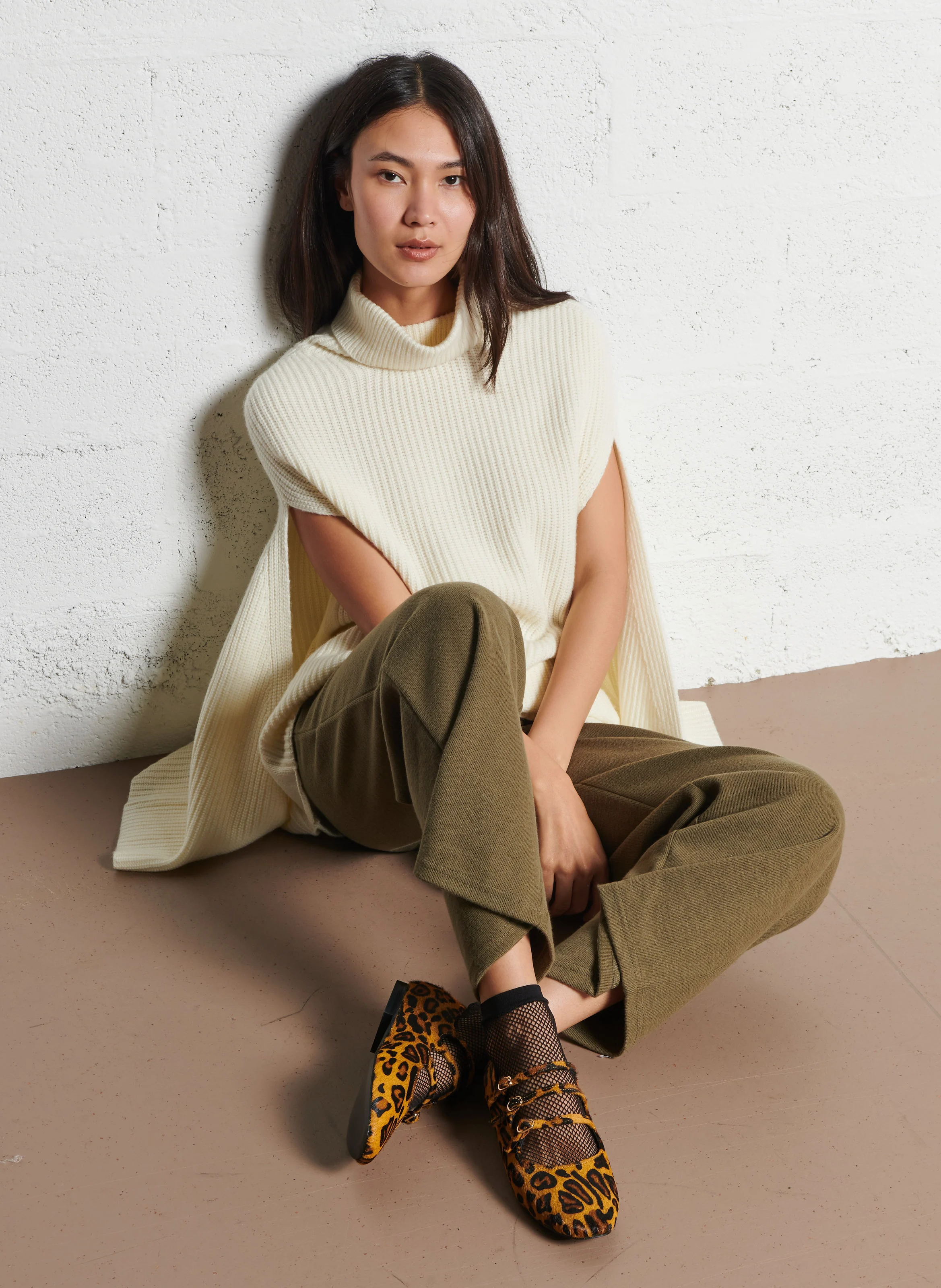 CAMILLE - Ballerines en cuir imprimé léopard | Multicolore