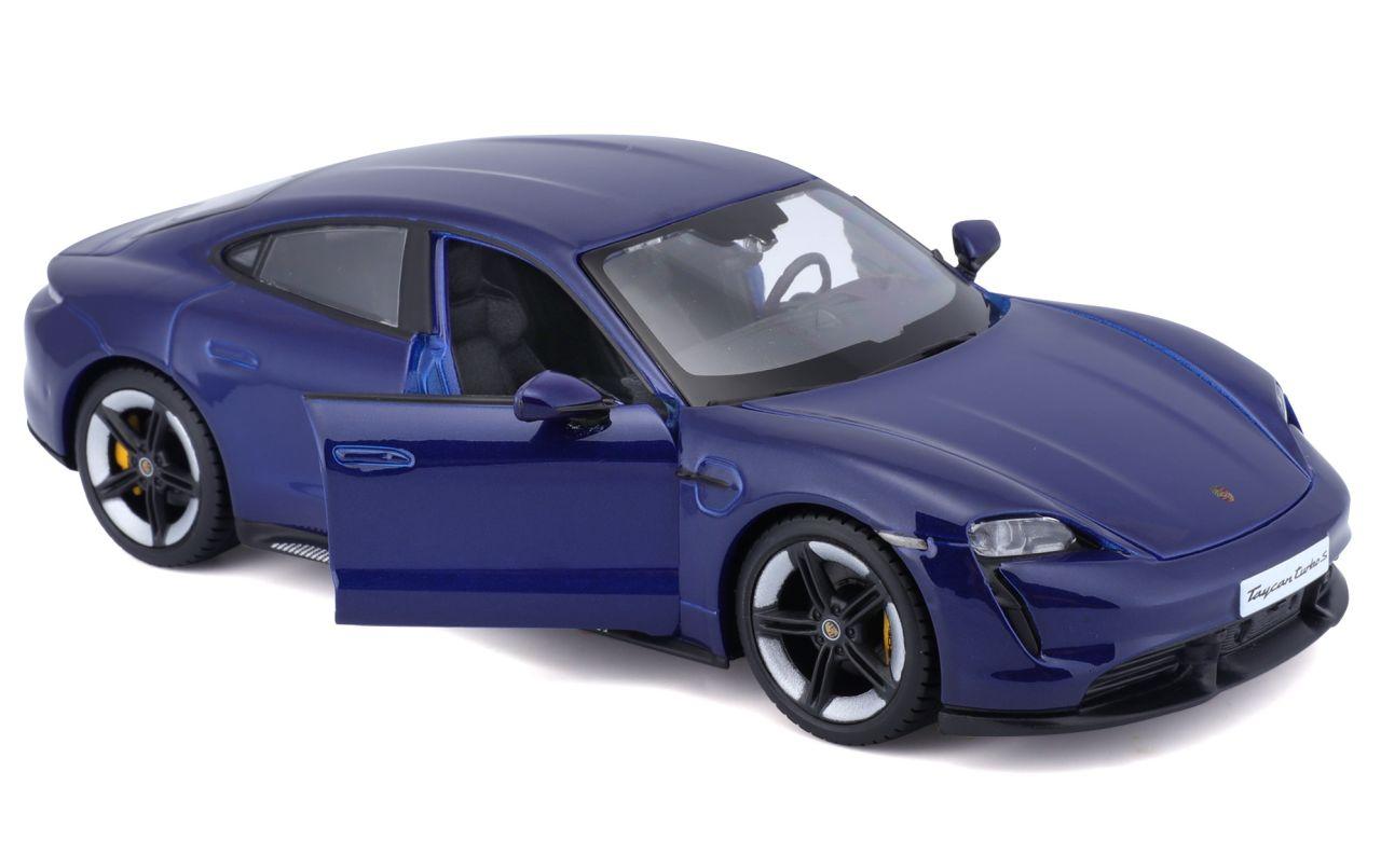 Porsche Taycan Turbo S Blau 1:24Sammlermodell im Massstab 1:24