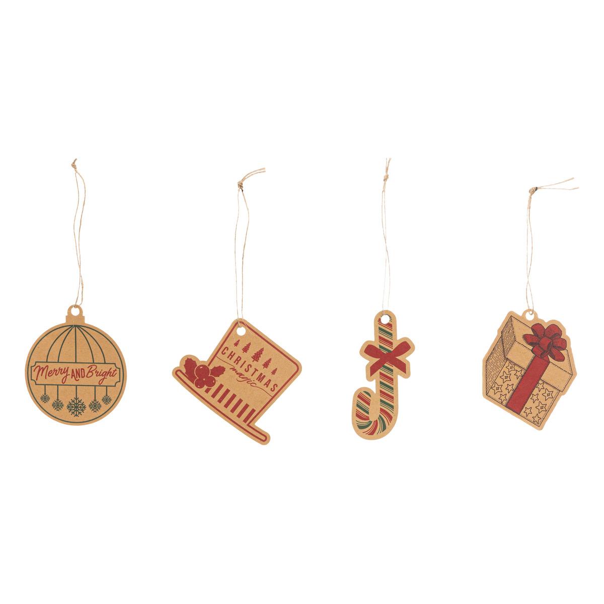 LOT 12 ETIQUETTES CADEAUX A ACCROCHER KRAFT