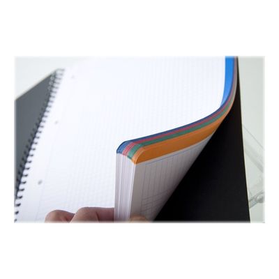 RhodiActive - Cahier à spirale A4+ (22,5 x 29,7 cm) - 160 pages 4 couleurs - petits carreaux (5x5 mm)