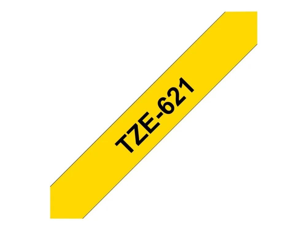 Brother TZe-621 labeltape - sort på gul 9mm x 8m