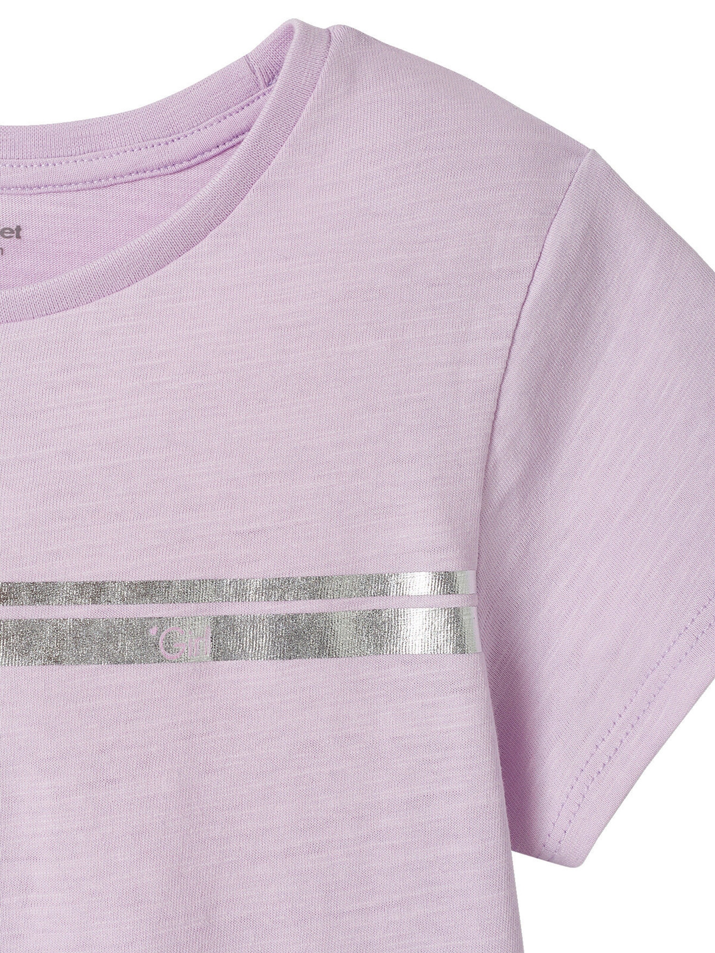 Vertbaudet Mädchen Sport-T-Shirt mit Glanzstreifen BASIC lila