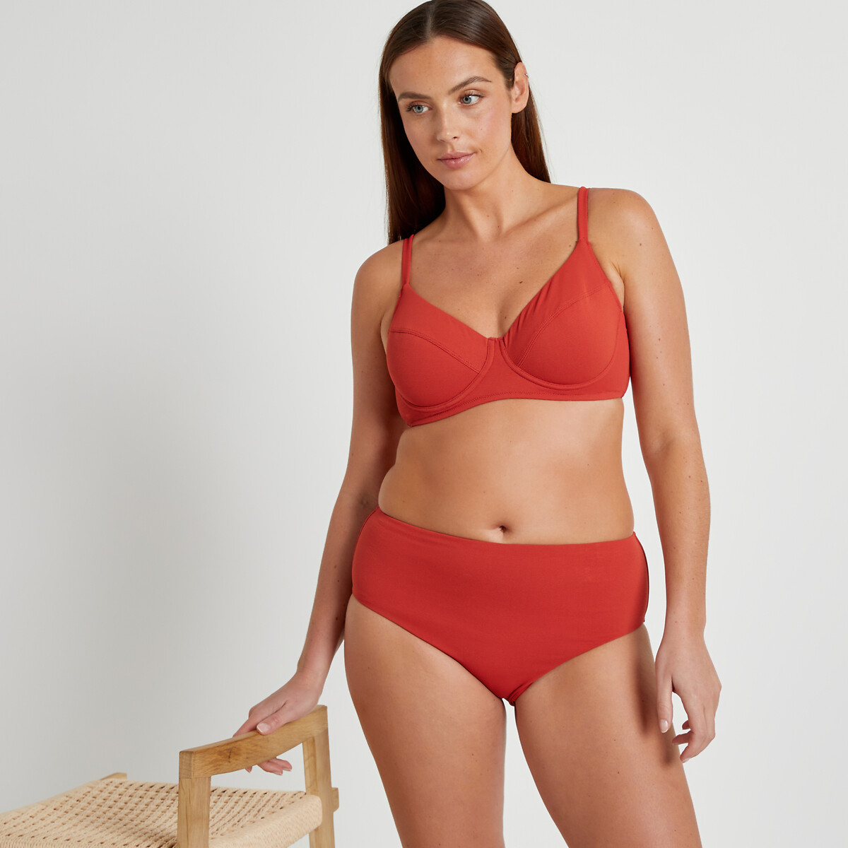 LA REDOUTE COLLECTIONS PLUS<br>Cueca biquíni em jersey texturizado