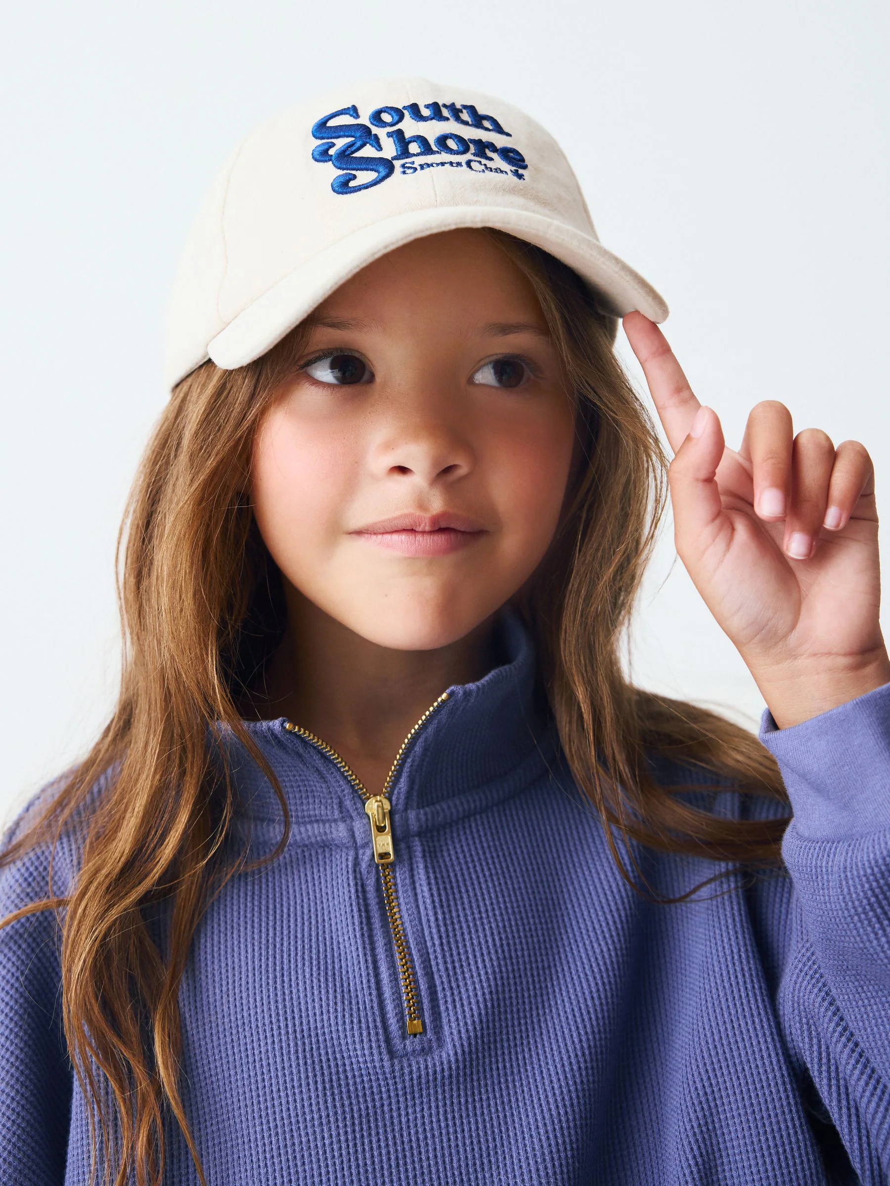 Blauw - Getextureerde sweater met lange mouwen en rits (3-16jr)