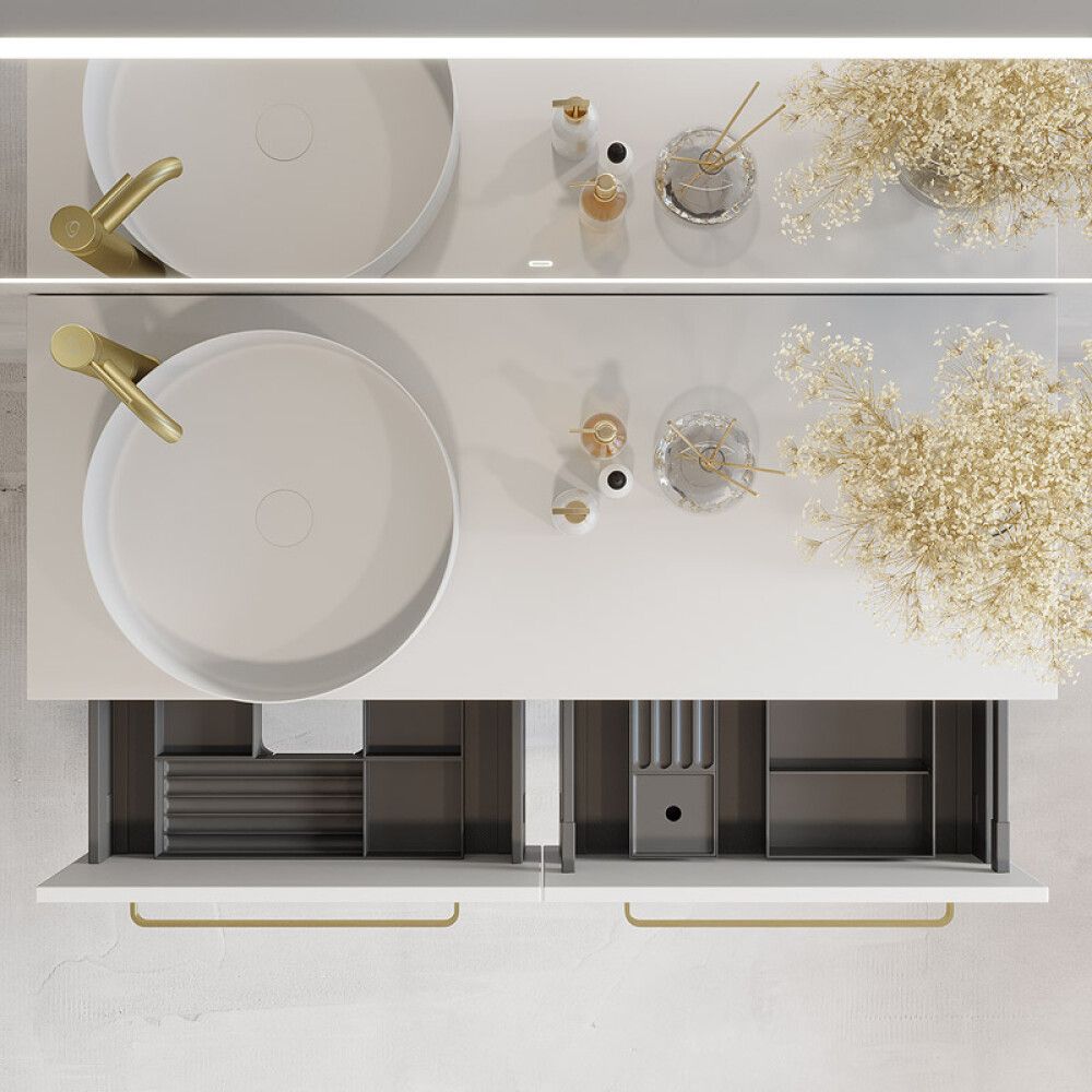 BADEROMSMØBEL CAMARGUE IQ+ SLETT FRONT HVIT MATT 120CM