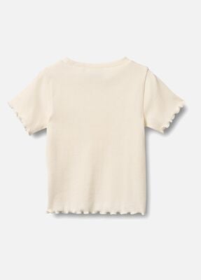 Wheat Alicia  Ribbet T-skjorte, Ivory