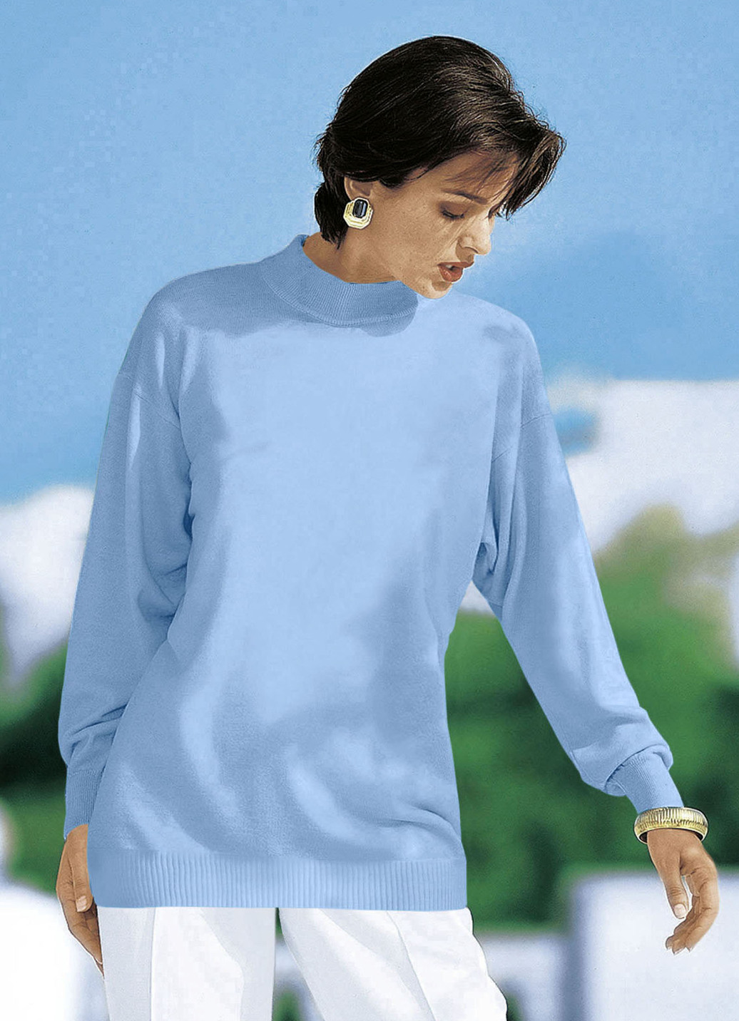 Pullover in Feinstrick mit Schurwolle