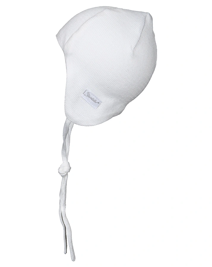 Strick-Bindemütze BASIC STRICK in weiß