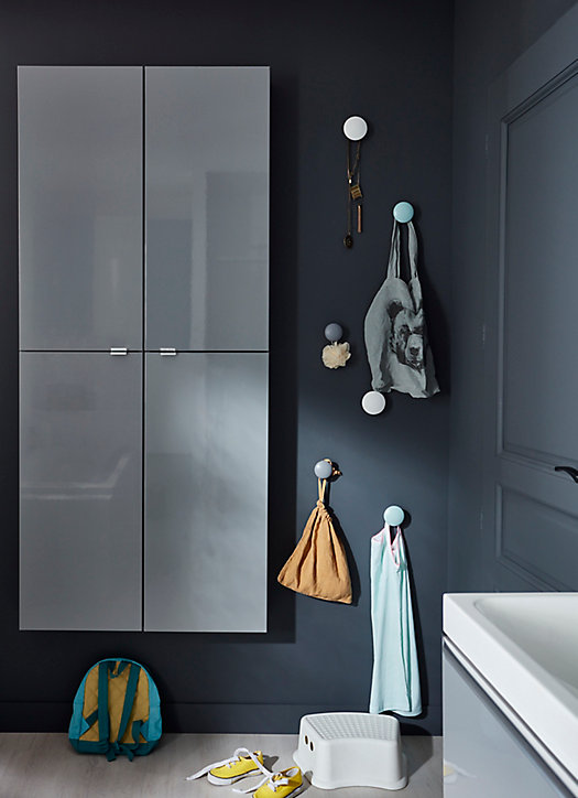 Armoire de salle de bains faible profondeur GoodHome Imandra gris L.40 x H.90 x P.15 cm