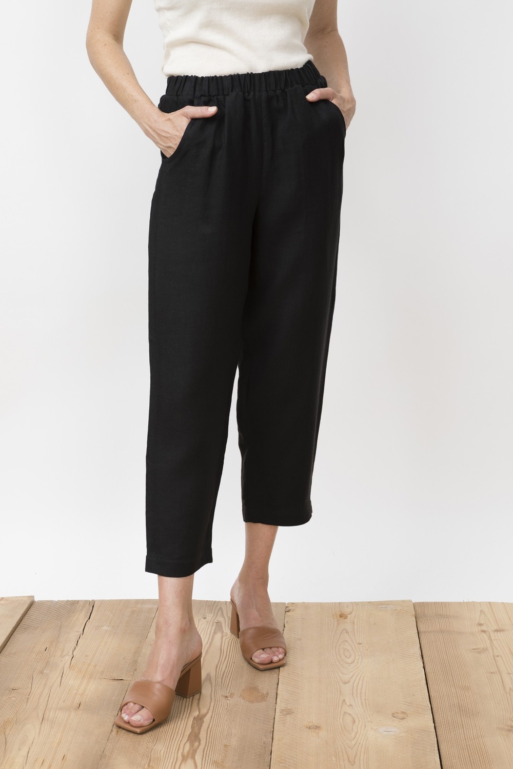 Jungle Folk Hose Jungle Folk Linen Trousers Viento Black | RRREVOLVE