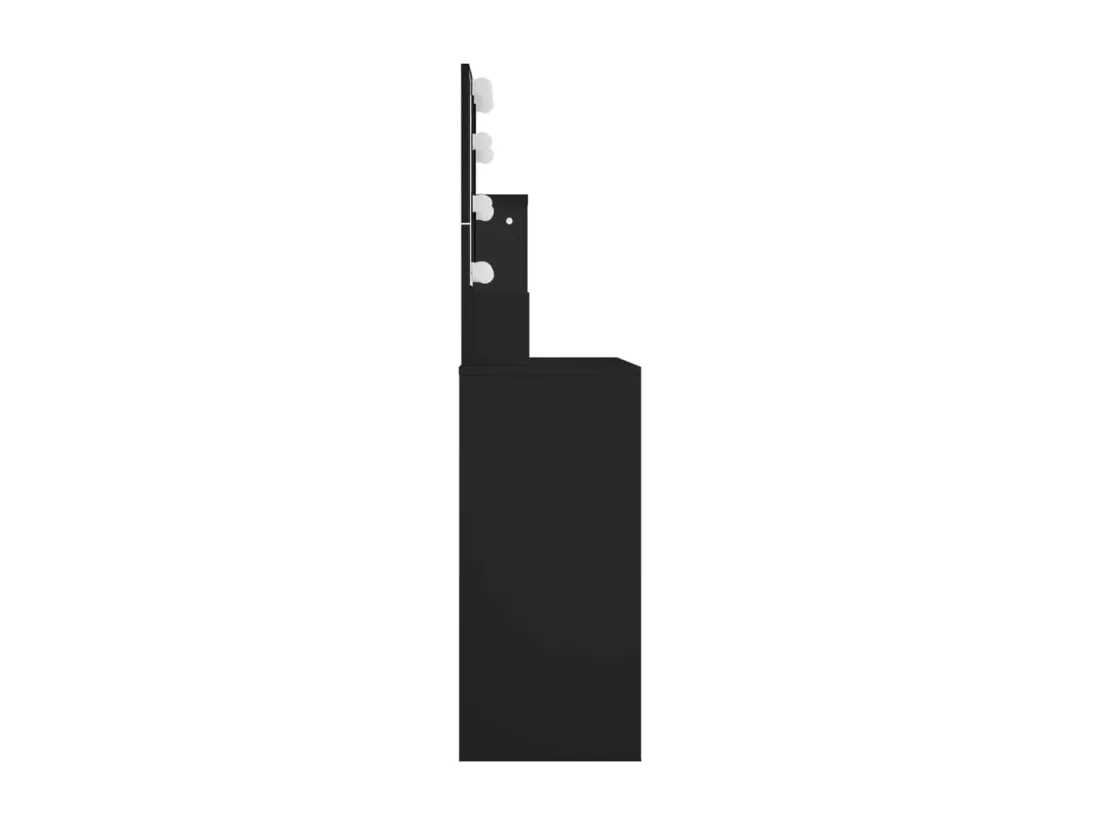 Coiffeuse avec LED noir 86,5x35x136 cm