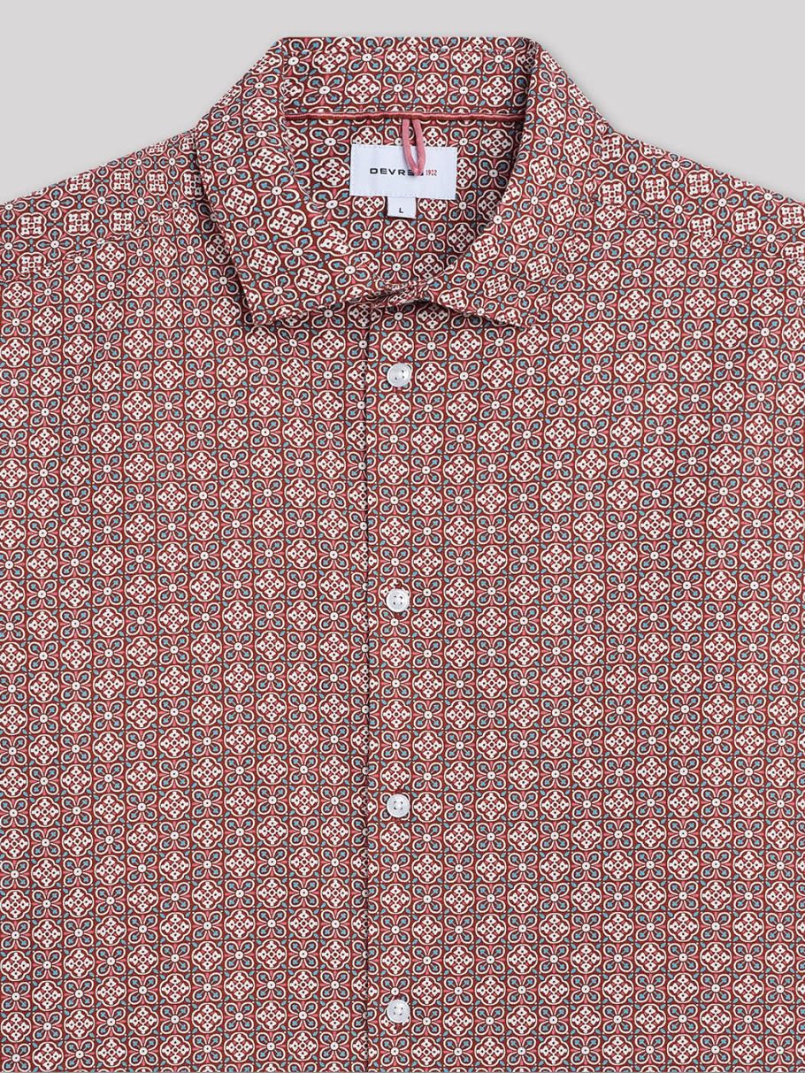 Chemise slim en twill géométrique