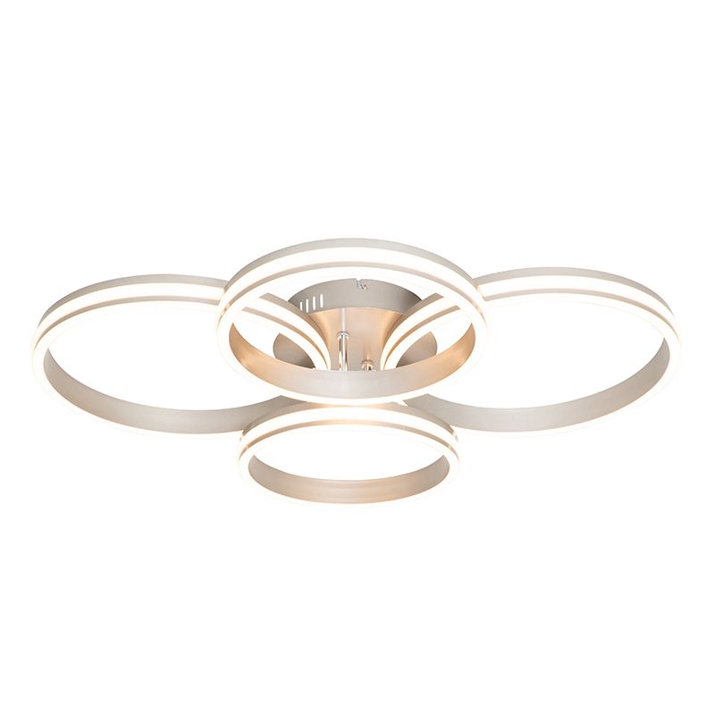 Plafondlamp staal incl. LED 3-staps dimbaar 4-lichts - Navara