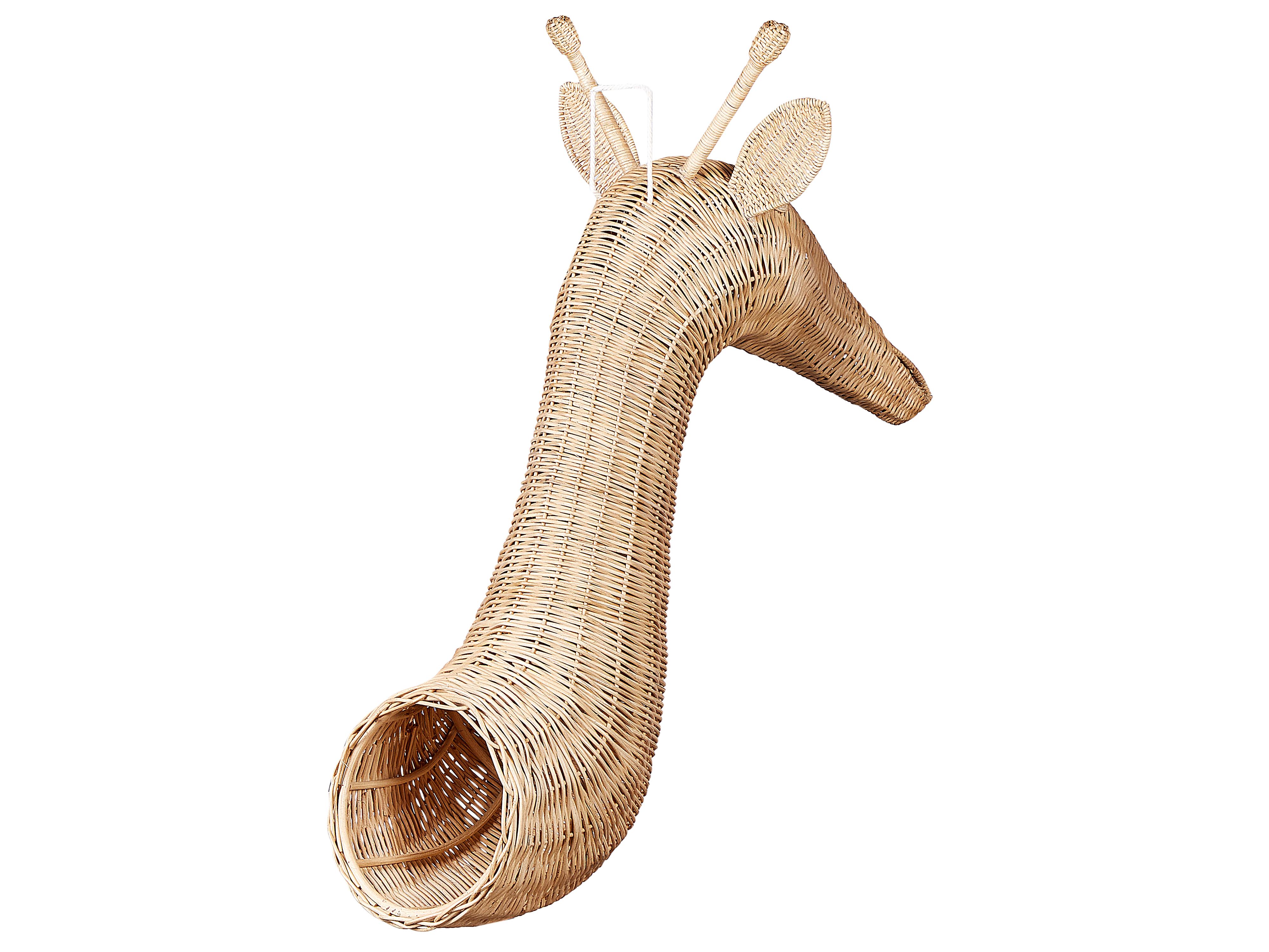 Wanddecoratie Giraf BANANEC Rotan 83 cm Natuurlijk