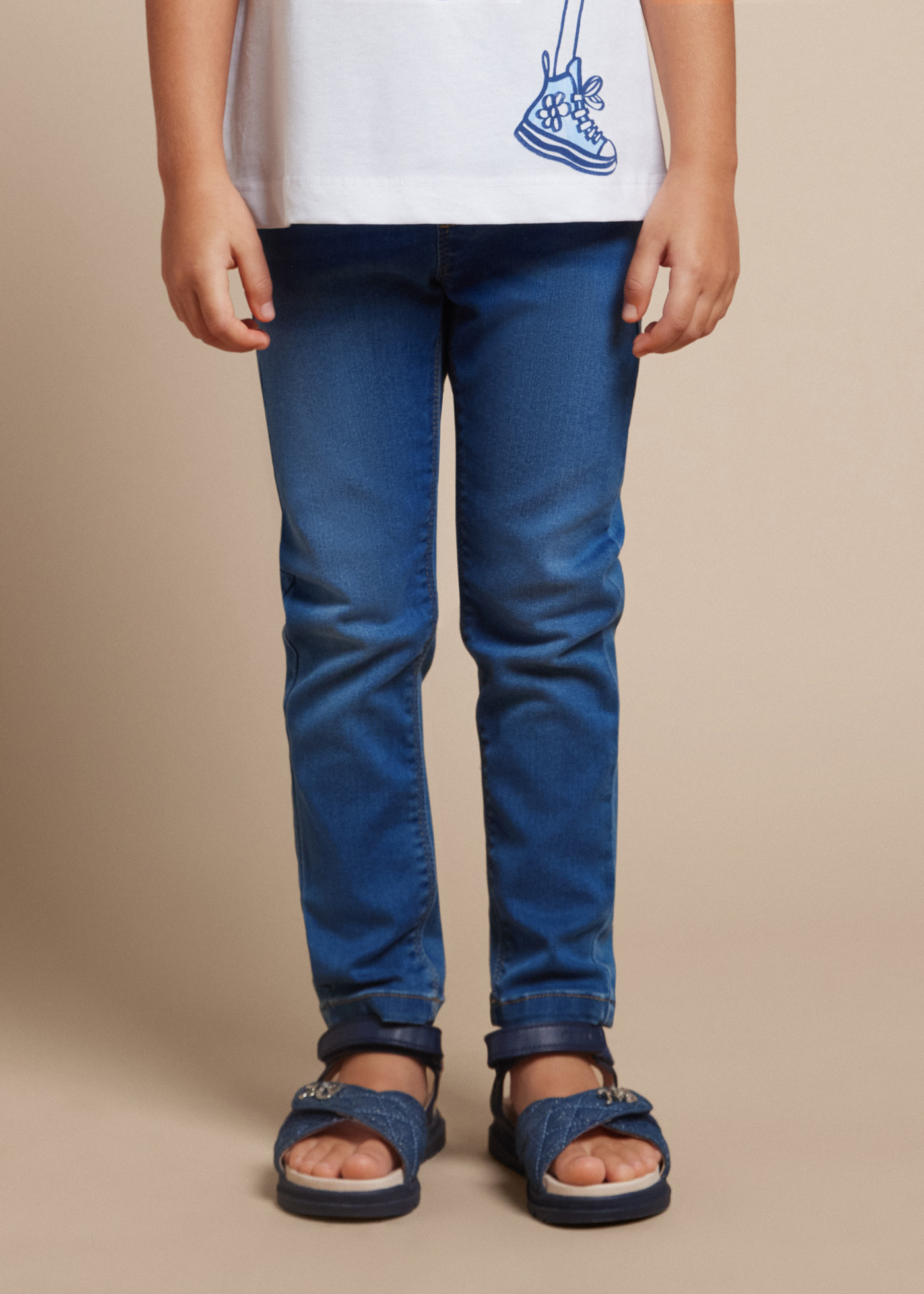 Calça jeans skinny ecowash para meninas