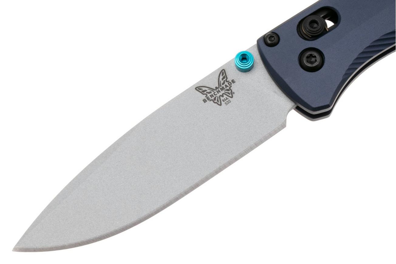 Benchmade Bugout 535SL-13 Crushed Silver Cerakote CPM S90V, Crater Blue Aluminum, zakmes