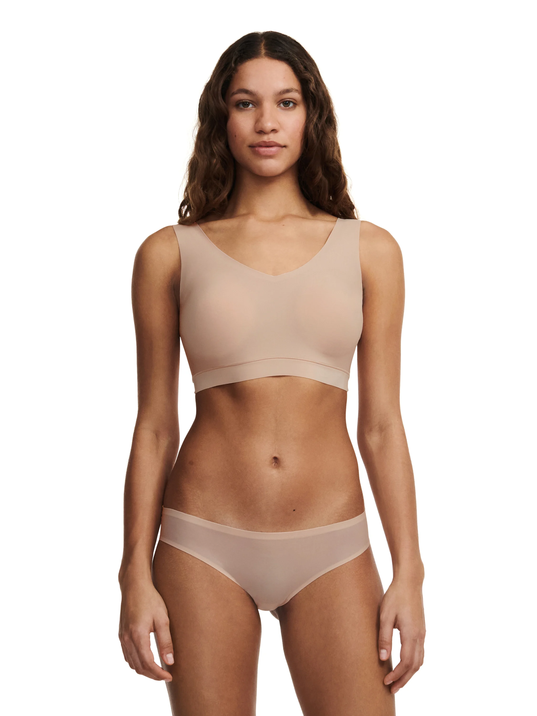 SOFTSTRETCH - Brassière coques v neck | Beige