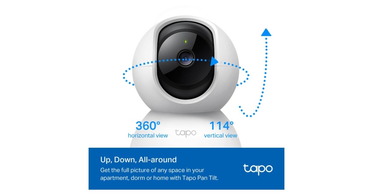 TP-LinkTapo C200P2 bolvormig IP-beveiligingscamera voor binnen  (Wit, 2 stuks)