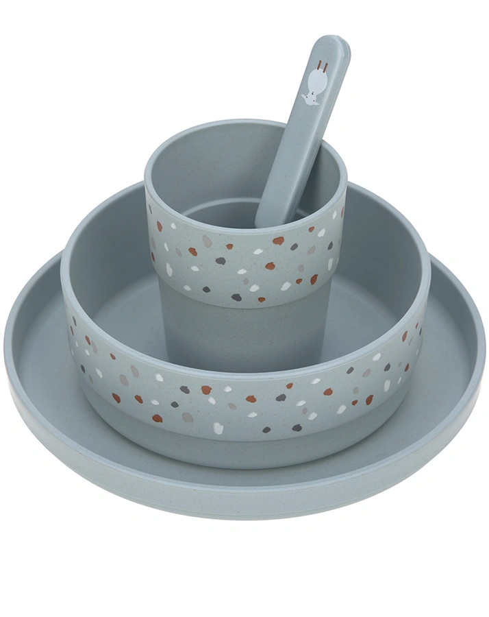 Geschirrset TINY FARMER – SHEEP&GOOSE 4-teilig in blau