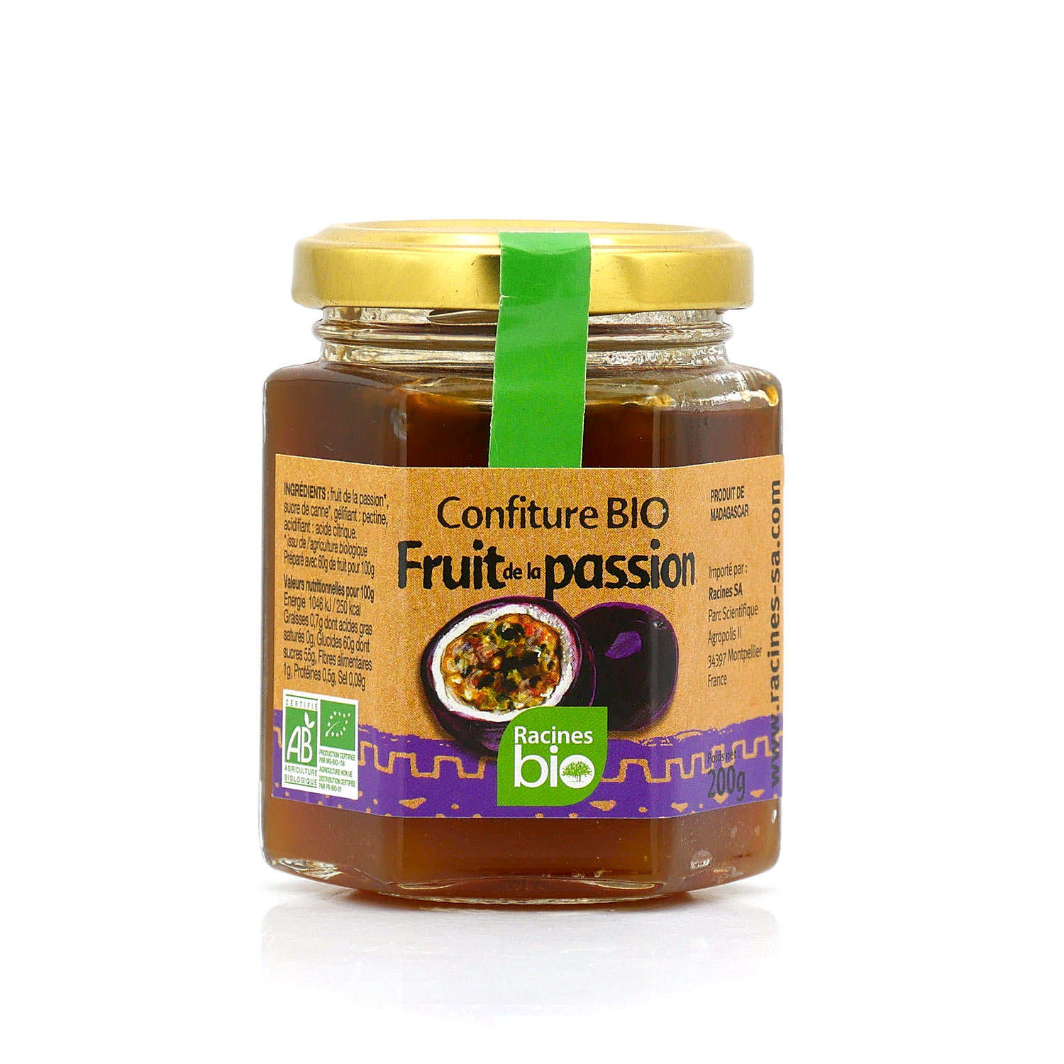 Confiture bio de fruit de la passion de Madagascar