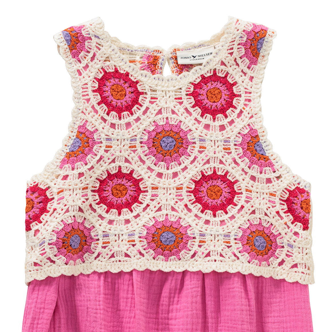 Jonas Nielsen Mädchen Kleid mit gestricktem Oberteil pink / creme