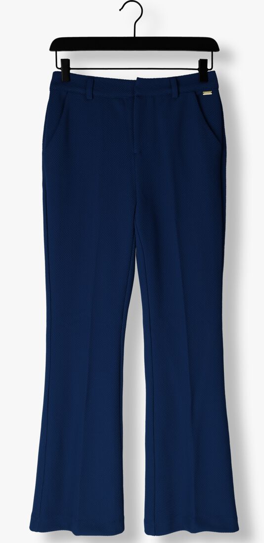 POM AMSTERDAM donkerblauwe pom amsterdam flared broek pique flare ink blue pants