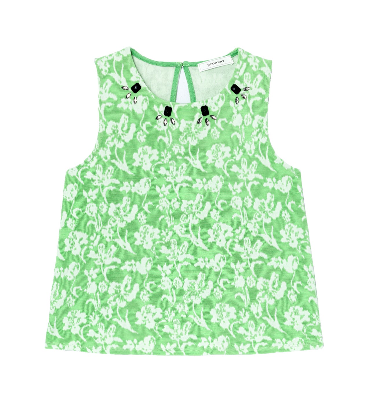 Débardeur en jersey jacquard - Imprimé vert