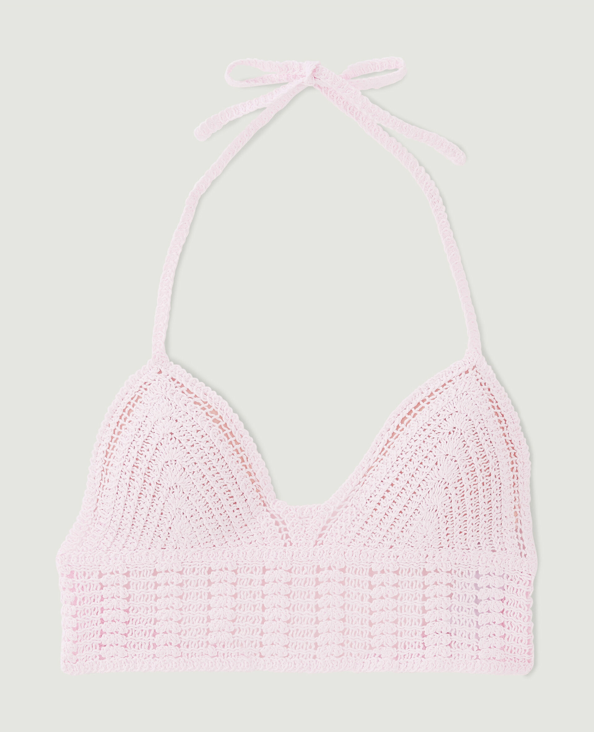 Top dos-nu en crochet - Lilas