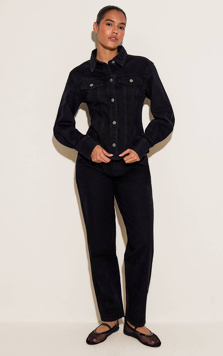 Noir Prettylittlething Jean Mom Taille Haute