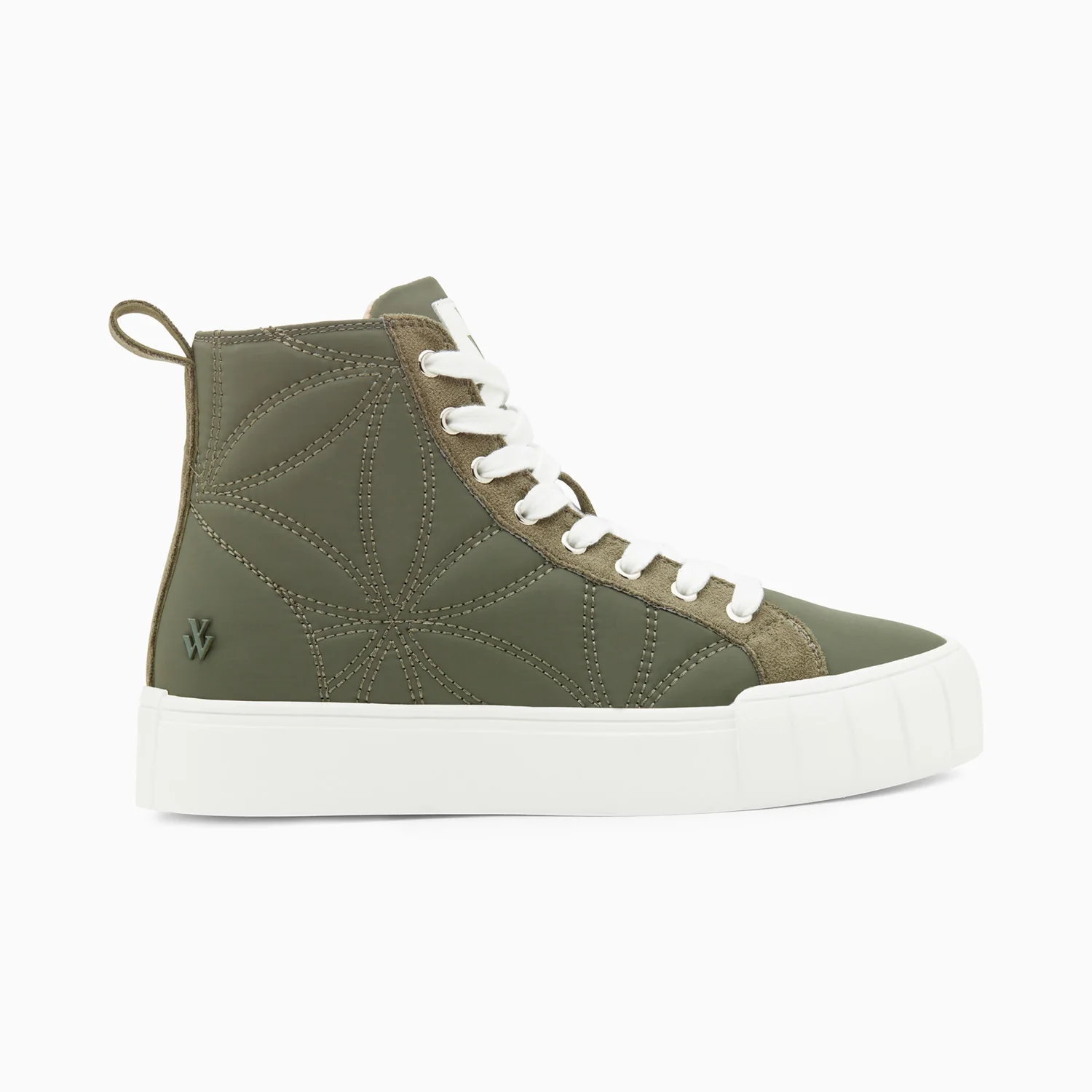 Sneakers-Baskets montantes Nalya kaki matelassées
