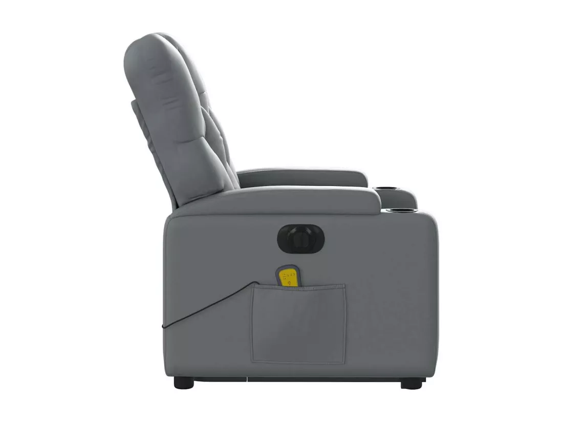 Fauteuil inclinable massant électrique gris similicuir
