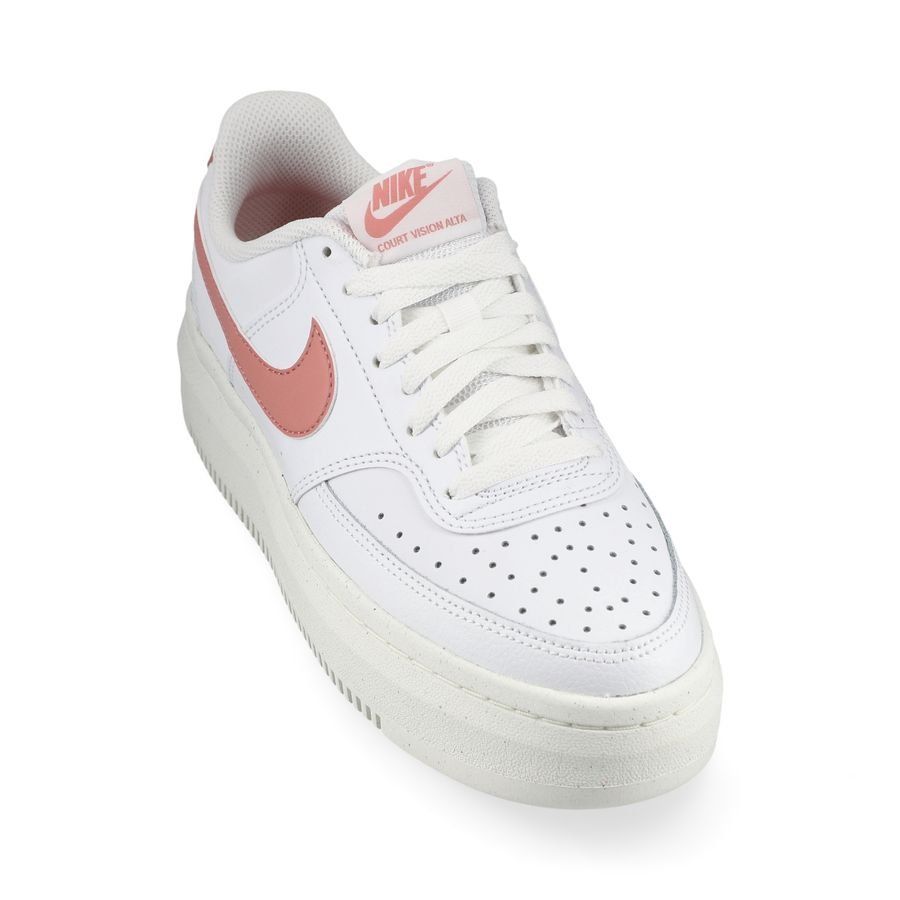 Nike Chaussures Court Vision Alta - Blanc/Red Stardust/Blanc Cassé Femme