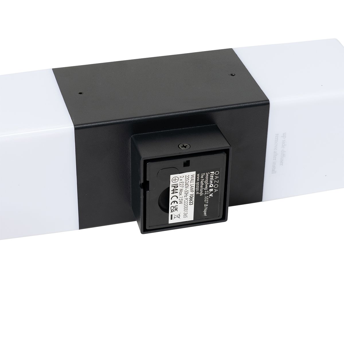 Buiten wandlamp zwart met opale kap 2-lichts IP44 - Denmark