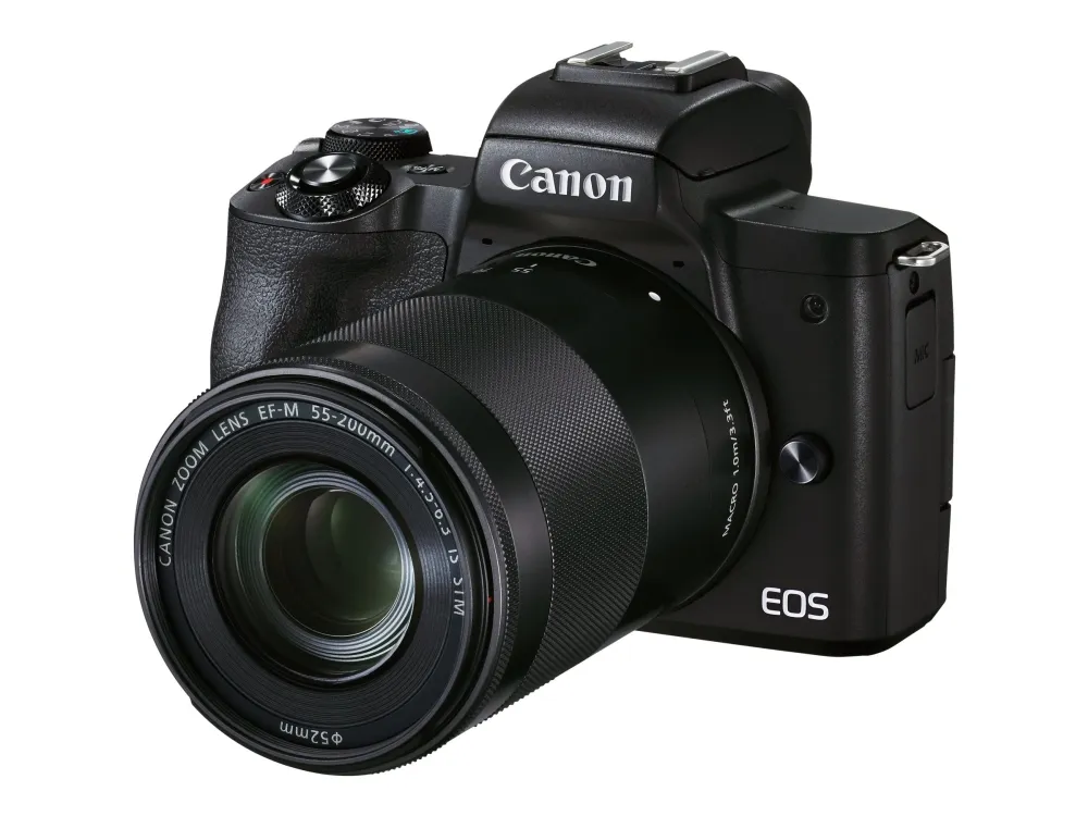 Canon EOS M50 Mark II - Digitalkamera - spejlløst - 24.1 MP - APS-C - 4K / 24 fps - 3x optisk zoom EF-M 15-45 mm IS STM og 55-200 mm IS STM objektiver - Wi-Fi, Bluetooth - sort