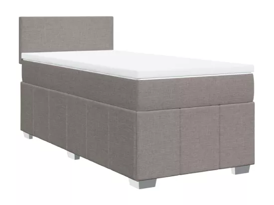 Sommier à lattes de lit avec matelas Taupe 90x190 cm Tissu