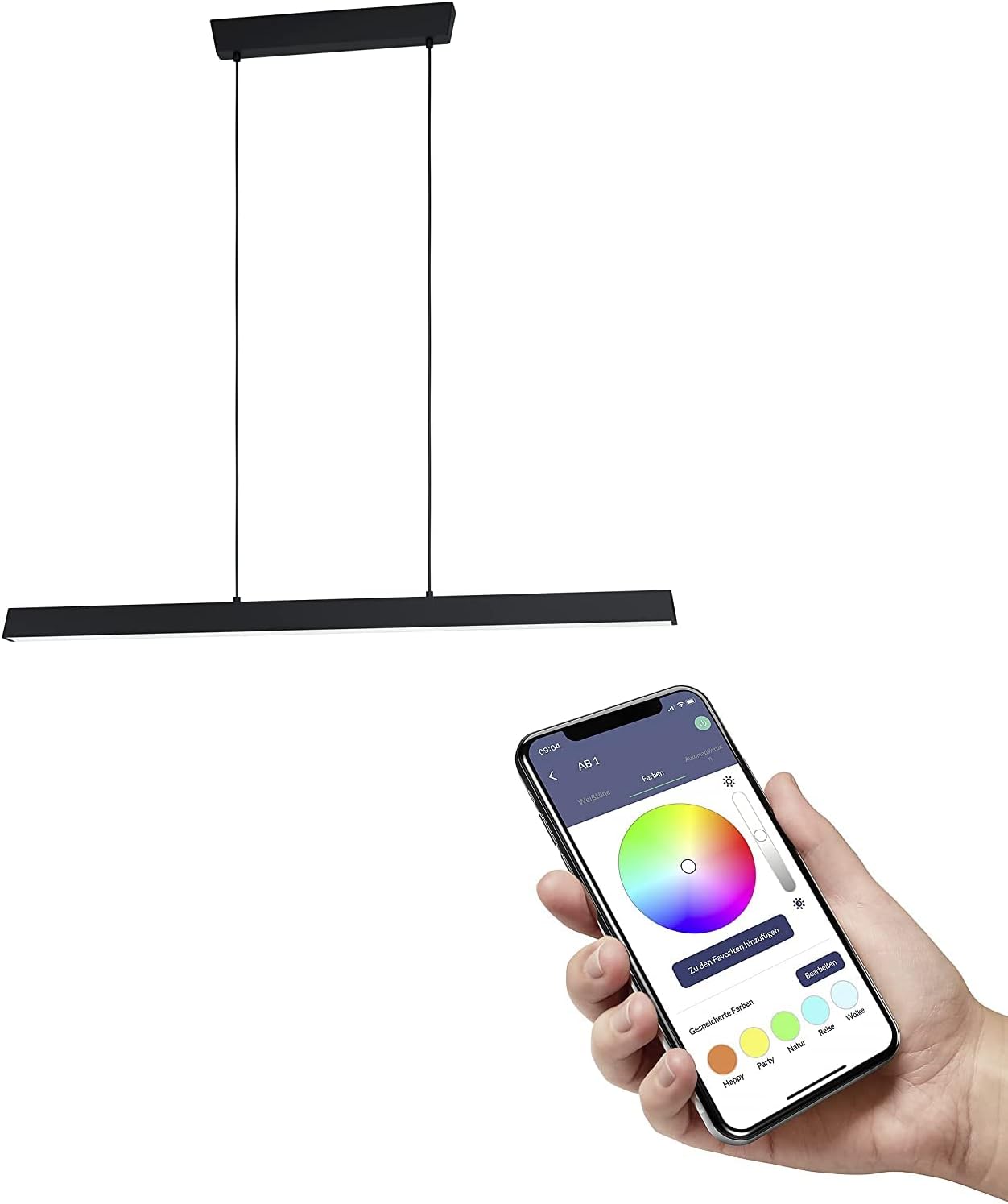EGLO connect.z Smart-Home LED Pendelleuchte Simolaris-Z, Hängelampe, ZigBee, App und Sprachsteuerung Alexa, Lichtfarbe einstellbar (warmweiß-kaltweiß), RGB, dimmbar