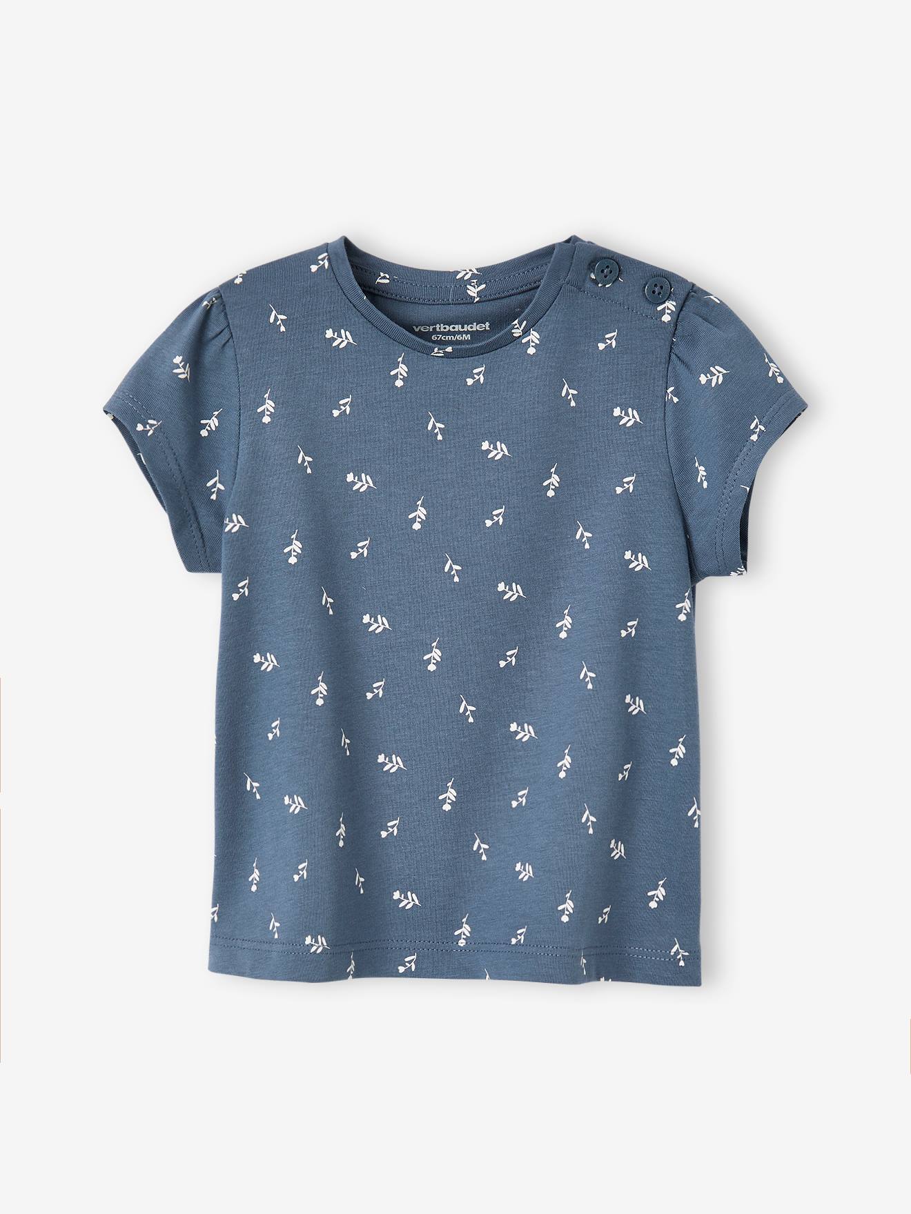 Conjunto de 2 camisetas básicas de manga curta para bebês, azul acinzentado