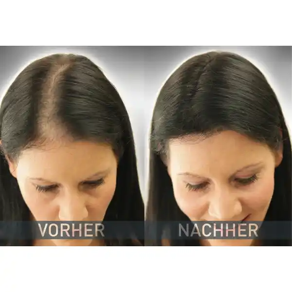 Haarverdichtung mit Schütthaar schwarz