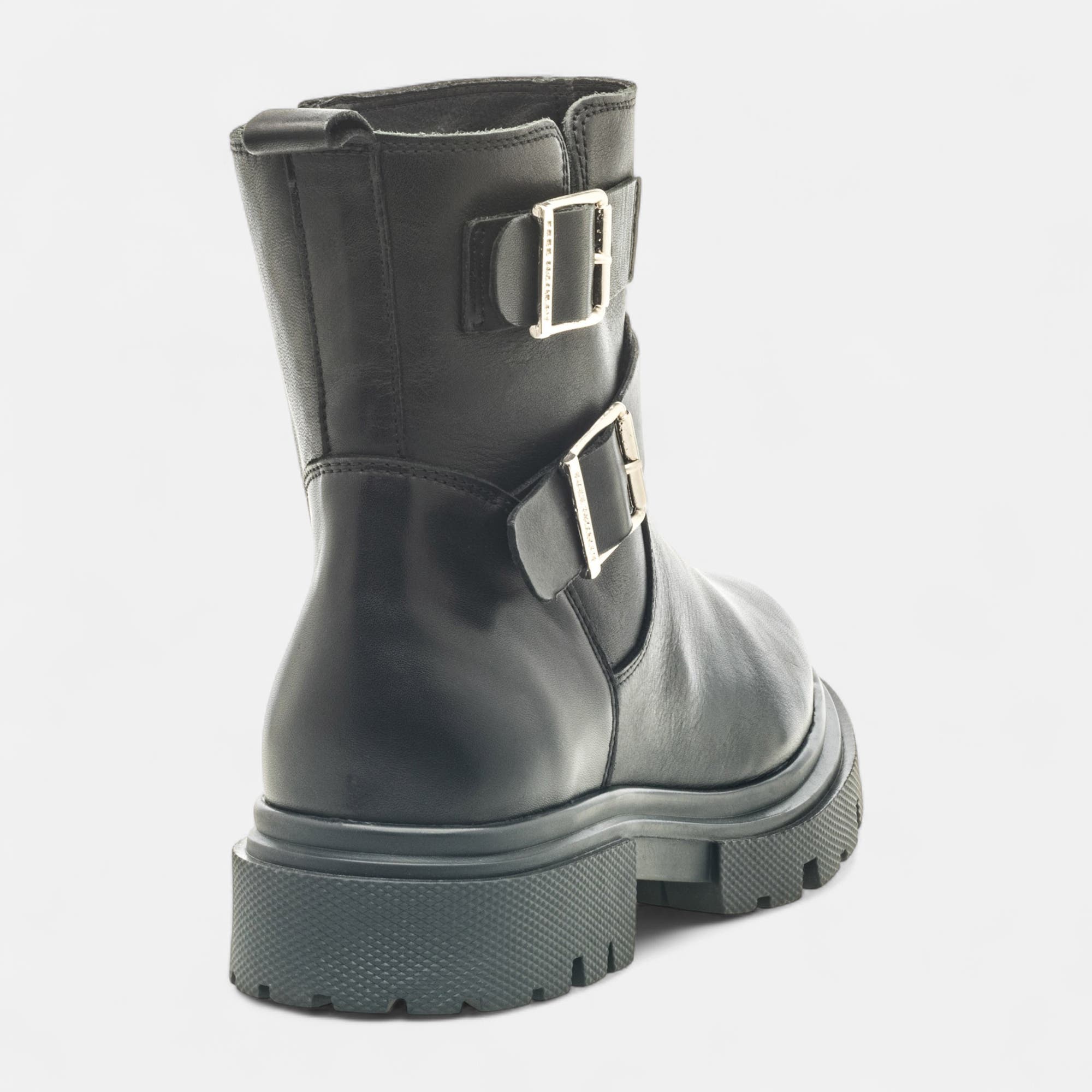 Boots Femme en cuir noir
