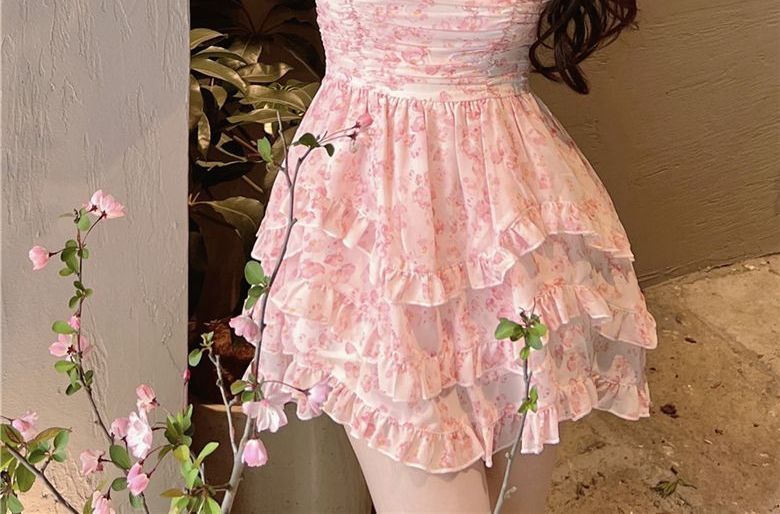 Lexama - Strapless mini A-lijn jurk