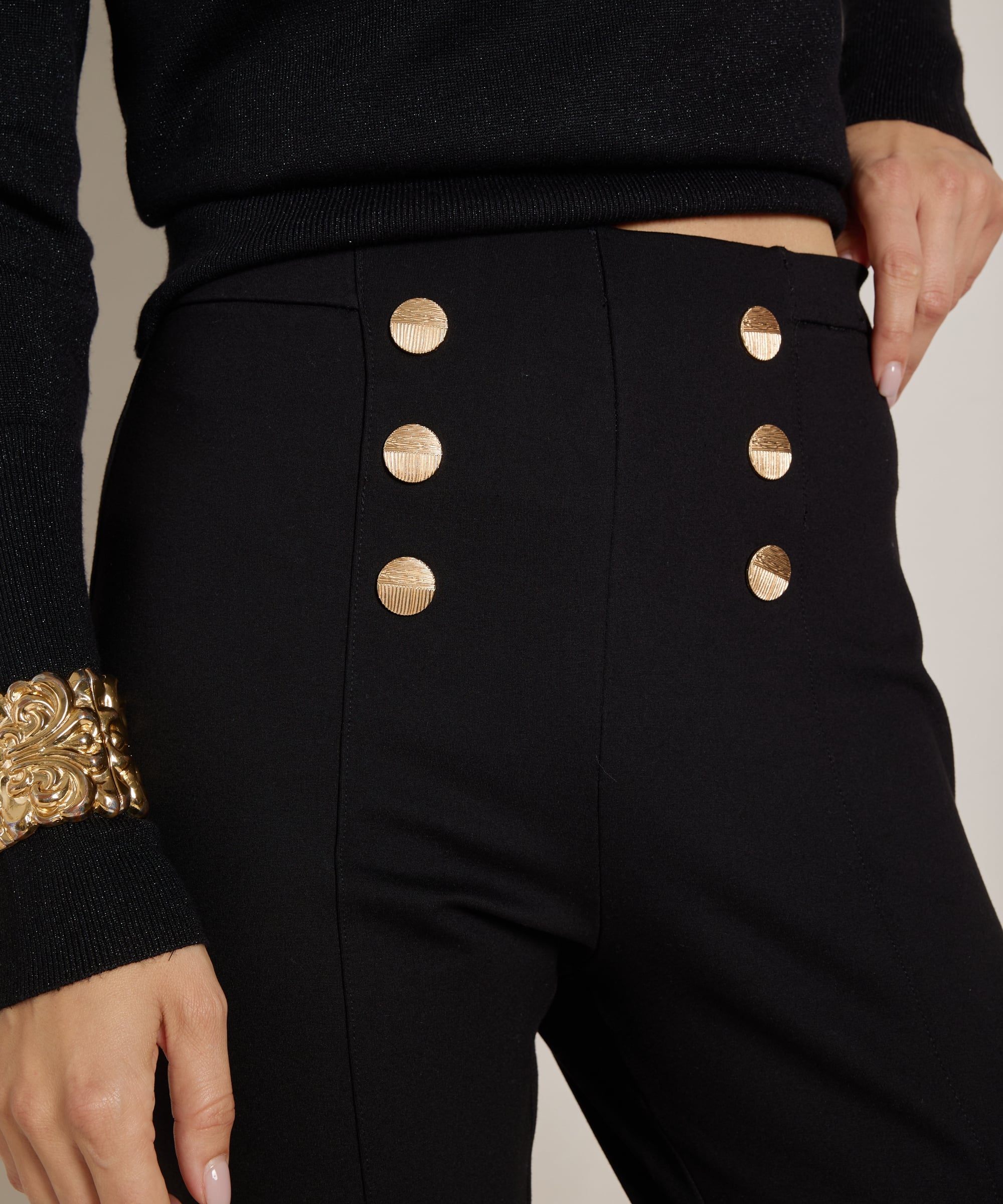 skinny fit broek punto knopen