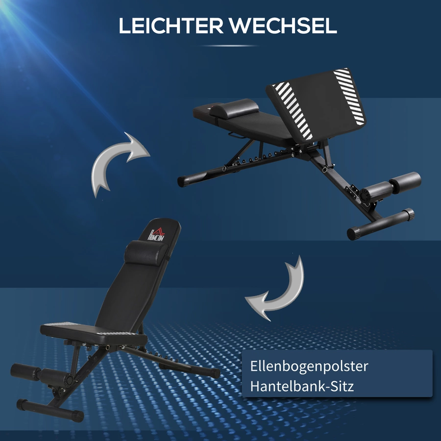HOMCOM Hantelbank mit einstellbarer Position schwarz